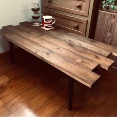 アンティークシンプル木目調テーブル  新品