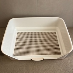 【お譲り先決定】犬用トイレトレー　壁付き　ワイド　アイボリー