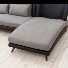 ニトリ　布張りカウチソファ　L型ソファー　グレー　黒