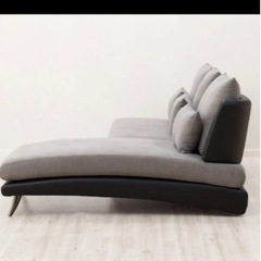 ニトリ　布張りカウチソファ　L型ソファー　グレー　黒