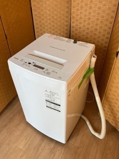 【引取】東芝 TOSHIBA 洗濯機 AW-45M7(W) 2019年製