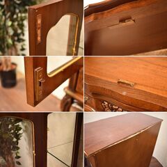 【ヤ取終了10/18】≪yt848ジ≫ イタリア製輸入家具 ネコ脚キュリオケース 鍵付き Claudio Saoncella 飾り棚/キャビネット/ガラスケース 50810-04