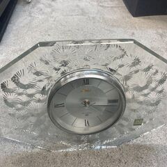 ☆中古￥1,000！HOYA CRYSTAL　家具　卓上時計　置...