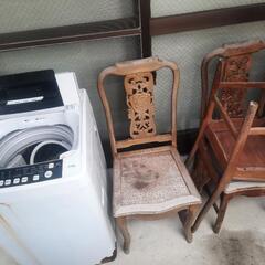  中古 洗濯機、椅子３脚