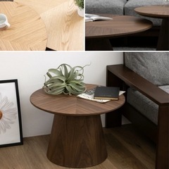 #丸テーブル#センターテーブル#ローテーブル#リビングテーブル#ウォルナット