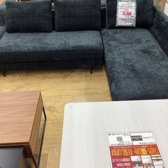 KI-51【新入荷　アウトレット】モダンスタイル　カウチソファ3点セット　黒系