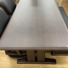 KI-53【新入荷　アウトレット】タモ無垢材　1800ベンチダイニング4点セット　ブラウン