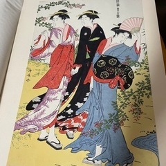 清長　浮世絵プリント　萩寺　名作版画　ポスター