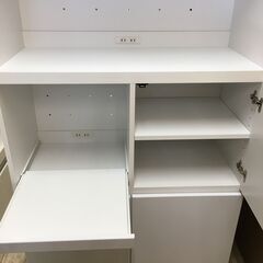 値下げしました！ベガコーポレーション キッチン収納　一本型　シンプル   ホワイト　ハイタイプ 収納家具  エントランス 家具 木製 おしゃれ クリーニング済み 堺市 石津　引越　一人暮らし　新生活【ジャングルジャングルサカイ石津店