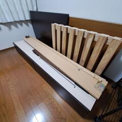 収納付き セミダブルベッド マットレス付き