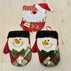 クリスマス 手袋型 飾り サンタクロース 雪だるま オーナメント