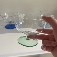 【韓国購入品】おしゃれなグラス シャーベットカップ 緑