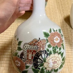 九谷焼　瓶　花瓶　レトロ　昭和　焼き物