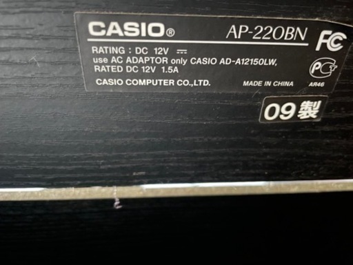 中古美品、配送可能CASIO 電子ピアノ CELVIANO AP-220BN88鍵盤 【最短 