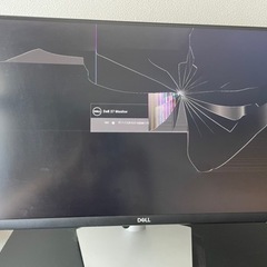 パソコンモニター　27インチ　DELL S2722QC 液晶割れ