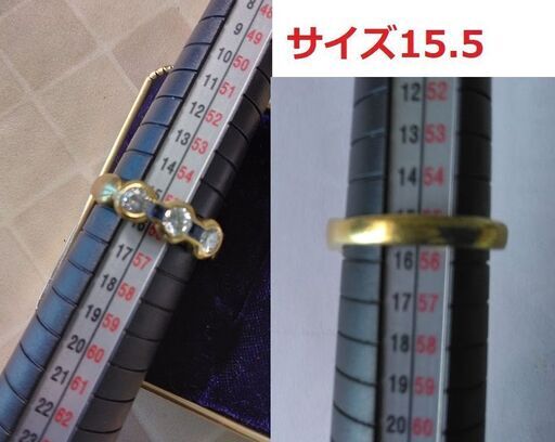 K18 ダイヤ4ヶ入1.2ｃt、リング