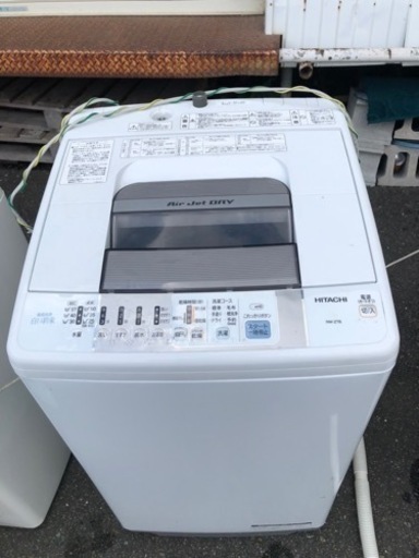 北九州市内配送無料　保証付き　中古 7.0kg 全自動洗濯機 送風乾燥機能 シルバー 日立 NW-Z78