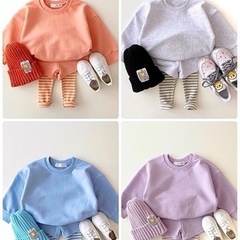 ★キッズ ベビー 長そでカットソー シャツ パンツ ニコち…