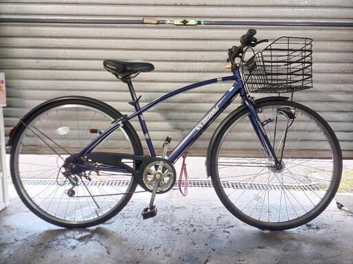 自転車中古　クロスバイク　シティサイクル　PROGRESS　外装6段変速　オートライト　カゴ鍵付き　タイヤ27インチ　フレームサイズ420