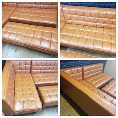 ソファーダイニングセット・２P、左肘アーム・ベンチ３点セット ブラウン 8050