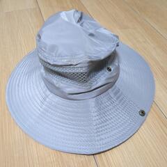 【中古品】帽子　サファリハット　グレー　頭周り57.5cm