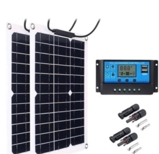 ソーラーパネル 2枚 100W 12V 単結晶  土、日曜日限定