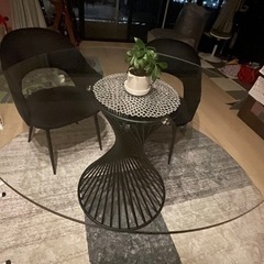 Calligaris VORTEX クリアガラス【ラウンドダイニ...