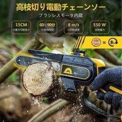 【9月24日までお値下げ】高枝切り 電動 チェーンソー チェーンソー 充電式 片手 軽量 DIY 庭木の剪