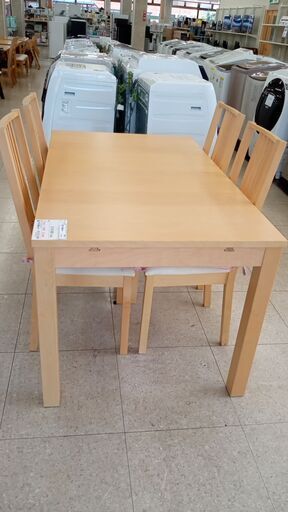 ★ジモティ割あり★ IKEA ダイニングセット4人掛け ナチュラル H74×D84×W140 クリーニング済み TJ1977