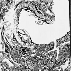【ネット決済】【限定特別価格】Japanese Dragon細密画