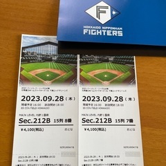 【ネット決済・配送可】2023年9月28日ファイターズVS千葉ロ...