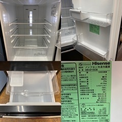 I407 🌈 2021年製♪ Hisense 冷蔵庫 (150L) 2ドア ⭐ 動作確認済 ⭐ クリーニング済