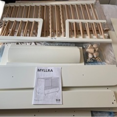 ベビーベッド 美品のマットレス一式付き 説明書あり IKEA ミルラ