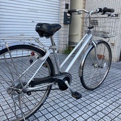 【26インチ自転車】パナソニック製ベルト式　内装5段変速　LEDオートライト付　前タイヤ、チューブ新品❗️リヤ耐摩耗タイヤ使用❗️　若林自転車　膳所店　SALE中❗️