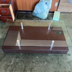 高級　ガラス　ローテーブル　ガラステーブル　机　インテリア