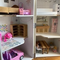 リカちゃん手作り3段ボックスハウス&おもちゃなど一式