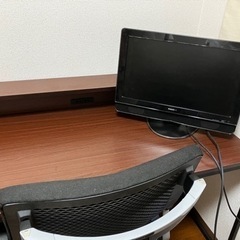 パソコンデスク　オフィス用チェア　モニター3点セット