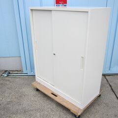 引違い書庫 鍵あり ホワイト ナイキ製 CWS-0911HW