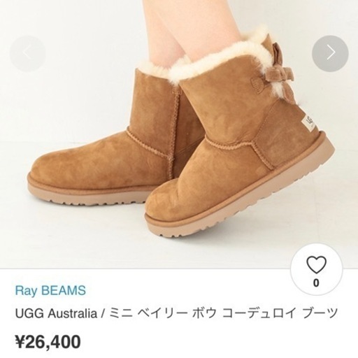 mini baily bow corduroy23cm♡ugg