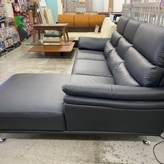 【愛品館 江戸川店】フェイクレザー3Pカウチソファ ID:156-019338-007