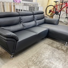 【愛品館 江戸川店】フェイクレザー3Pカウチソファ ID:156-019338-007