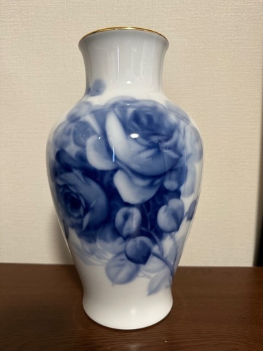 大倉陶園 花瓶 ブルーローズ