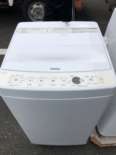 福岡市内配送無料　2021年　ハイアール 4．5kg全自動洗濯機 エディオンオリジナル ホワイト JW-E45CE-W