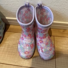 16cm ピンク長靴　お花柄