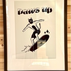 【フレーム付】アートポスター ポスター “Paws UP”