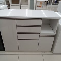 ☆ジモティ割あり☆ レンジ台 オフホワイト H99×D48×W120 クリーニング済み