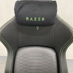 RAZER/レイザー ゲーミングチェア 標準サイズ Iskur ブラック＆グリーン ランバーサポート 4Dアームレスト 中古家具 店頭引取歓迎 R7523