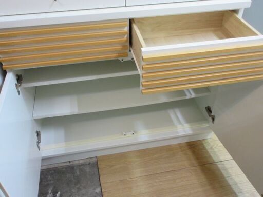 htp-1649　食器棚2連　ホワイト　幅104cm　食器棚　キッチン家具　キッチン収納　食器収納　収納棚