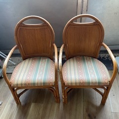 ②Oliver オリバー 年代物 ラタンチェア 椅子 工芸品