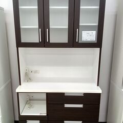 ★ジモティ割あり★  レンジボード ダークブラウン H201×D43×W100 クリーニング済み HJ760